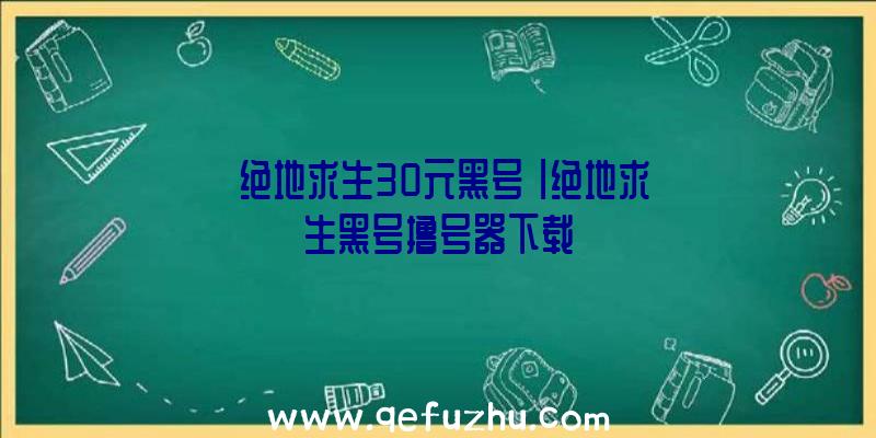 「绝地求生30元黑号」|绝地求生黑号撸号器下载